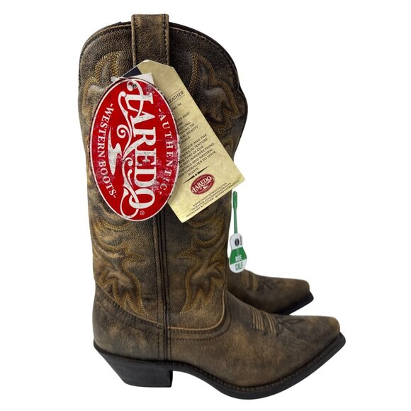 Laredo Women's Access Western Leather Boots Wide Calf 51079 Size 7.5 M - Picture 2 of 14